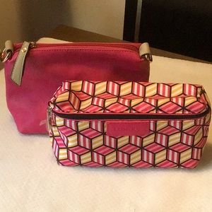 Makeup Bags, 2 NWOT  Pristine. Pink-Barbiecore! Charming Charlie, Clinique